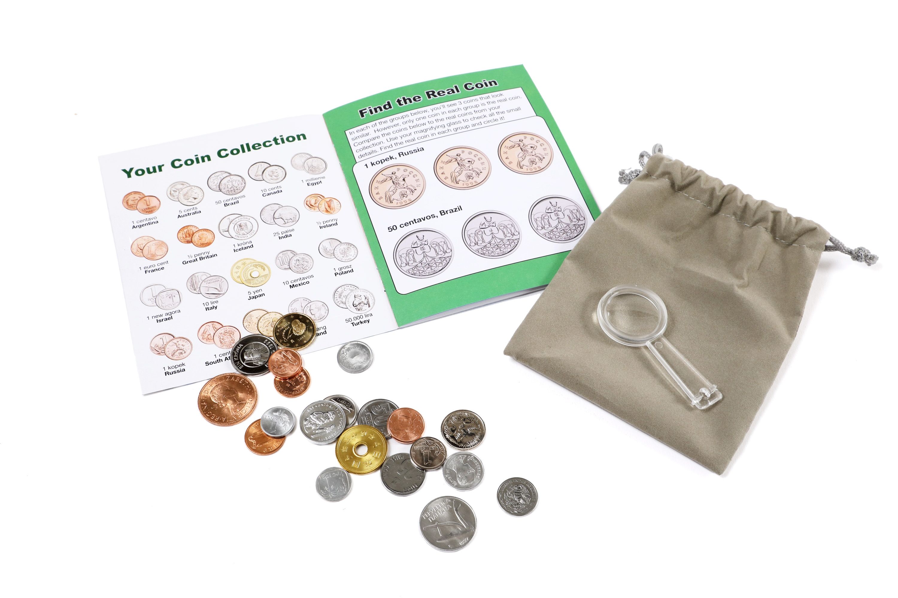 Coin Collection - Collectible Coins for Collectors - Piggy Bank with 2Lb.  of Rare Coins - World Currency Set - Old Foreign Currency (COA Included)