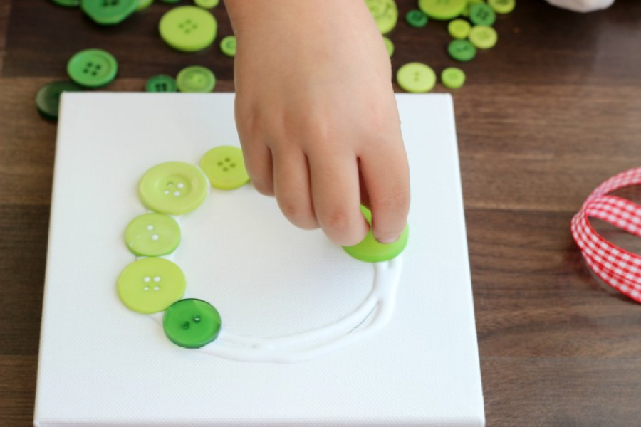 DIY Evergreen Button Wreath Craft - Little Passports